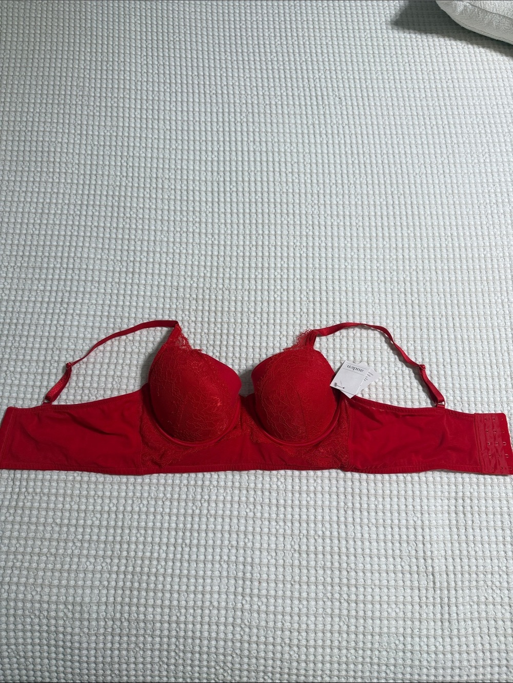 Auden Red Lace Longline Push-Up Bra with Molded Cups - Picture 6 of 6